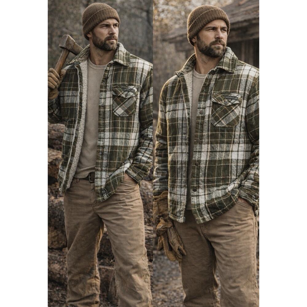 Regatta Outdoors Rugged Point Sherpa Lined Mens LS Button Up Shacket XL NWT